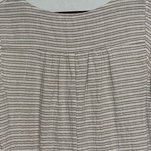 Women's Urge Tan Striped Short Sleeve Dress - Picture 7 of 10